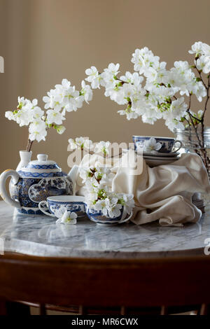 Spring Breakfast Tea on the table Stock Photo
