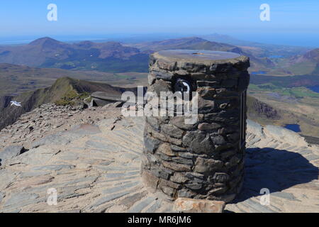 Snowdon Trig Point Stock Photo