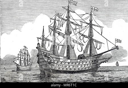 17th-century English Warship Stock Photo - Alamy