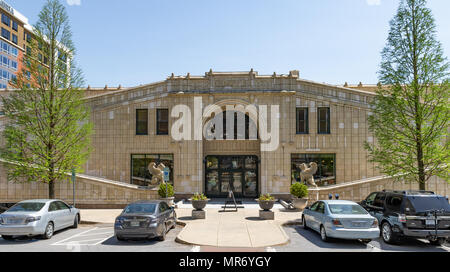 ASHEVILLE, NC, USA-13 MAY18:The north entrance of the historic Grove Arcade, a 1929 architectural masterpiece, created by E.W. Grove. Stock Photo