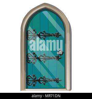 Entrance door in the medieval style. Vector illustration. Stock Vector
