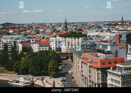 BERLIN, GERMANY - JUNE 20, 2017: aerial view of architecture of Berlin, Germany Stock Photo