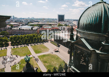 BERLIN, GERMANY - JUNE 20, 2017: aerial view of city square and architecture of Berlin, Germany Stock Photo