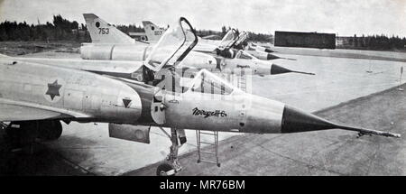 Israel Air Force, Dassault Mirage III, single-seat, single-engine, fighter, aircraft, deployed in the Six Day War 1967 Stock Photo