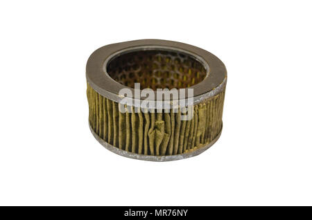Dirty Air filter on a white background. Stock Photo