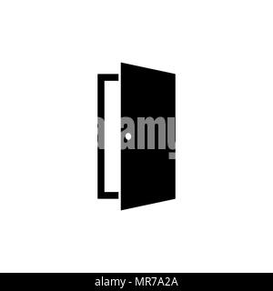 Door icon in flat style. Open door symbol Stock Vector