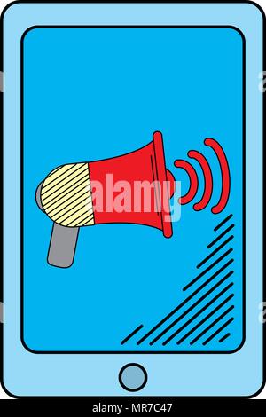 electronic smartphone technology with high sound Stock Vector