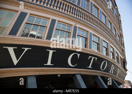 HMS Victory in Portsmouth Historic Dockyards, Sussex, UK