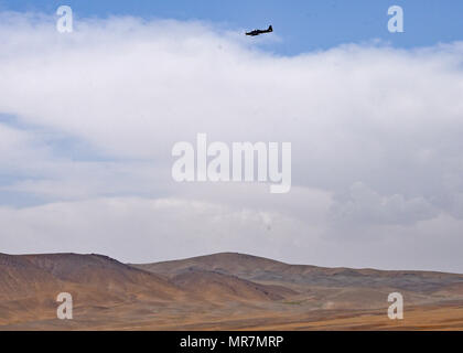 Train, Advise, Assist Command-Air (TAAC-Air) advisors, held a live-fire training exercise for a class of Afghan Tactical Air Coordinators near Logar Province, Afghanistan, May 21, 2017. Prior to the exercise, advisors from TAAC-Air conducted three weeks of classroom training where students learn radio communication, map and compass reading GPS coordinate plotting and friendly centric air support as part of air-to-ground integration. The live fire exercise is part of a practical evaluation before Afghan Air Force personnel can graduate as ATACs. (U.S. Air Force photos by Tech. Sgt. Veronica Pie