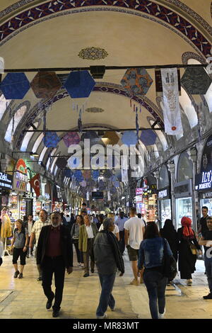 Istanbul, Turkey. The Grand Bazaar (Kapalı Carsı) is a commercial district in the old district of Istanbul, Eminönü, in the Beyazıt district Stock Photo