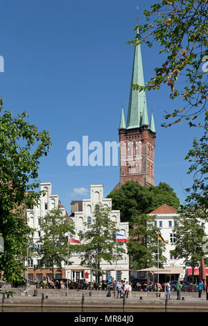 Church of St. Peter, River Obertrave, Luebeck, Schleswig-Holstein, Germany Stock Photo