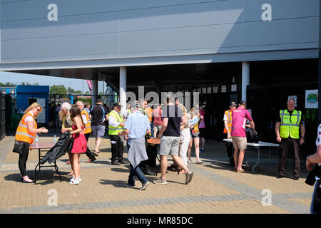 Exeter, Devon, UK - May 19th 2018: Exeter Chiefs and Newcastle Falcons fans attend the Aviva Premiership semi-final match at Sandy Park in Exeter,UK Stock Photo