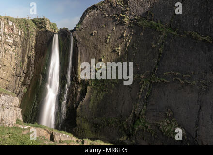 Speke's Mill Mouth Waterfall near Hartland Quay in North Devon Stock Photo