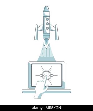 Spaceship controlled by pc Stock Vector