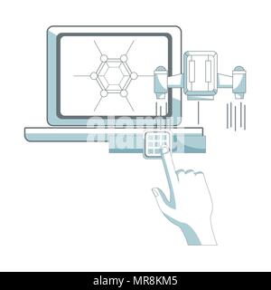 Spaceship controlled by pc Stock Vector