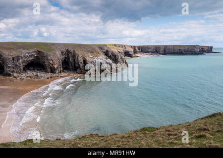 Coastline Stackpole Head Pembroke Pembrokeshire Wales Stock Photo