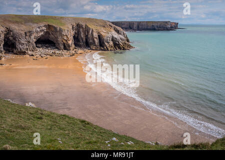 Coastline Stackpole Head Pembroke Pembrokeshire Wales Stock Photo