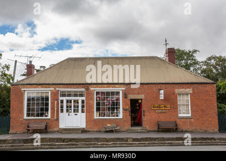 Antique shop located in a red brick building in Richmond Tasmania Stock Photo