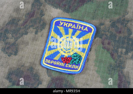 KIEV, UKRAINE - Apr. 26, 2015. Ukraine Army uniform badge Stock Photo