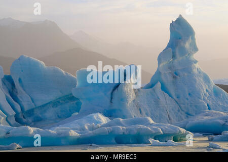 Icebergs in the Knik Glacier Lagoon Stock Photo