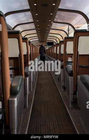 Kamloops, Alberta / Canada - October 04 2017: Via Rail's Panorama Car view from inside Stock Photo