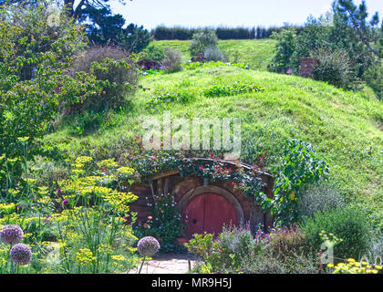 Hobbit hole in Hobbiton, Nz