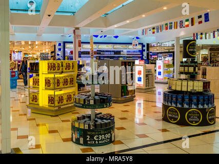 larnaca duty free tobacco Larnaca, Cyprus. May 2018. A view of a duty free shop selling cigarettes at  Larnaca airport, Cyprus Stock Photo