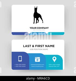 doberman, business card design template, Visiting for your company, Modern Creative and Clean identity Card Vector Stock Vector