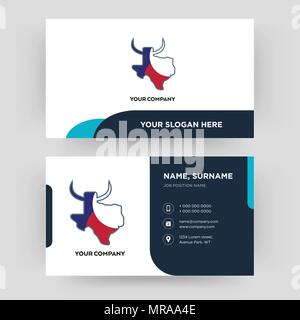 made in texas, business card design template, Visiting for your company, Modern Creative and Clean identity Card Vector Stock Vector