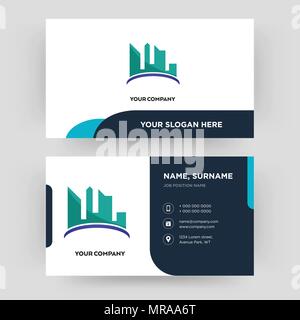 contruction, business card design template, Visiting for your company, Modern Creative and Clean identity Card Vector Stock Vector