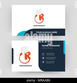 resturant, business card design template, Visiting for your company, Modern Creative and Clean identity Card Vector Stock Vector