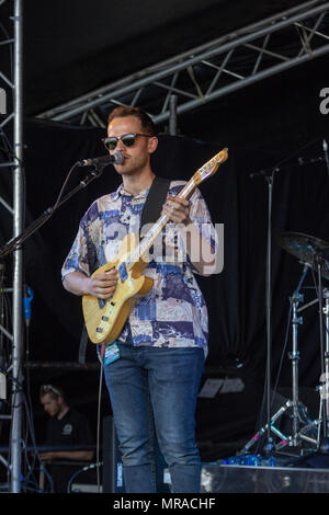 London, UK, 25 May 2018. With a fistful of highly praised releases under his belt and a soulful, jazz and hip-hop driven sound, 25 year-old multi-instrumentalist, vocalist and producer Jordan Rakei is a rare talent whose artistry transcends the confines of age. Recently signed to Ninja Tune, Jordan released his second LP  in September 2017.    Credit: Darron Mark/Ģ����ý Live News Stock Photo