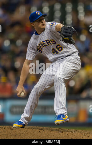 Milwaukee Brewers relief pitcher Trevor Hoffman (51) pitches during the 9th  inning of the game between the Milwaukee Brewers and Chicago Cubs at Miller  Park in Milwaukee, Wisconsin. The Cubs defeated the