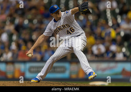 Milwaukee Brewers relief pitcher Trevor Hoffman (51) pitches during the 9th  inning of the game between the Milwaukee Brewers and Chicago Cubs at Miller  Park in Milwaukee, Wisconsin. The Cubs defeated the