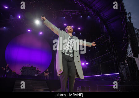 Swansea, Wales. 26th May 2018, English singer-songwriter Sam Smith Headlining day one of The Biggest Weekend in Singleton Park, Swansea on 5th May, 2018, Wales.© Jason Richardson / Alamy Live News Stock Photo