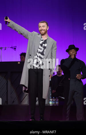 Swansea, Wales. 26th May 2018, English singer-songwriter Sam Smith Headlining day one of The Biggest Weekend in Singleton Park, Swansea on 5th May, 2018, Wales.© Jason Richardson / Alamy Live News Stock Photo