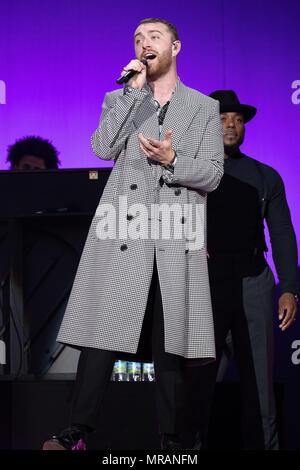 Swansea, Wales. 26th May 2018, English singer-songwriter Sam Smith Headlining day one of The Biggest Weekend in Singleton Park, Swansea on 5th May, 2018, Wales.© Jason Richardson / Alamy Live News Stock Photo