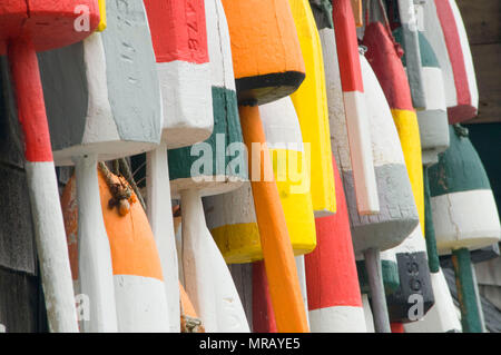 Lobster pot buoys, Seal Cove, Maine Stock Photo