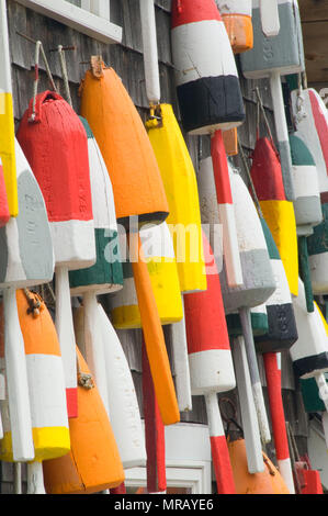 Lobster pot buoys, Seal Cove, Maine Stock Photo