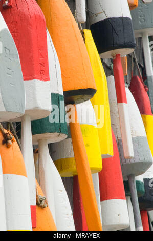 Lobster pot buoys, Seal Cove, Maine Stock Photo