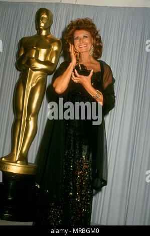 Sophia Loren at the 63rd Academy Awards ceremony on March 25, 1991, at ...