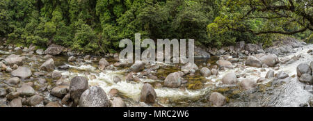 Panoramic view of Mossman Gorge river in the Daintree Rainforest, Queensland, Australia Stock Photo
