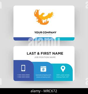 phoenix, business card design template, Visiting for your company, Modern Creative and Clean identity Card Vector Stock Vector