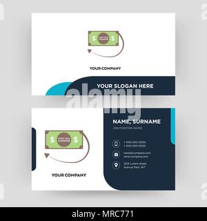 money back guarantee, business card design template, Visiting for your company, Modern Creative and Clean identity Card Vector Stock Vector