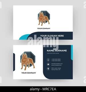 pit bull, business card design template, Visiting for your company, Modern Creative and Clean identity Card Vector