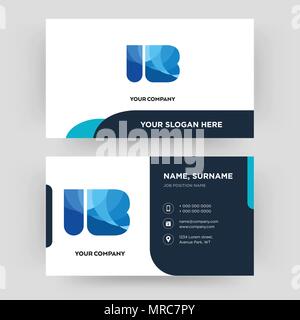 ib, business card design template, Visiting for your company, Modern Creative and Clean identity Card Vector Stock Vector