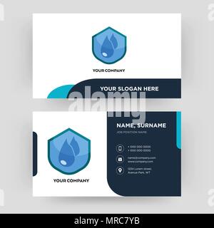 water resistant, business card design template, Visiting for your company, Modern Creative and Clean identity Card Vector Stock Vector