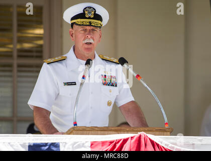 U.S. Navy Adm. Scott H. Swift speaks with U.S. Marine Corps Lt. Gen ...