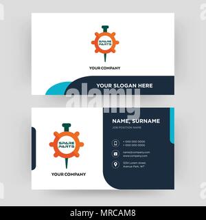 spare parts, business card design template, Visiting for your company, Modern Creative and Clean identity Card Vector Stock Vector