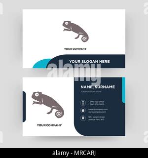chameleon, business card design template, Visiting for your company, Modern Creative and Clean identity Card Vector Stock Vector
